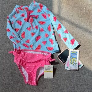 Andy & Evan Blue and Pink Watermelon Rashguard Set